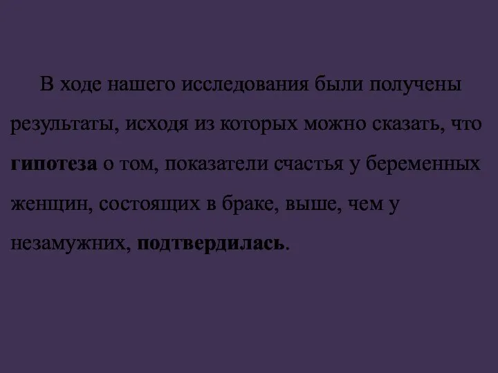 В ходе нашего исследования были получены результаты, исходя из которых можно