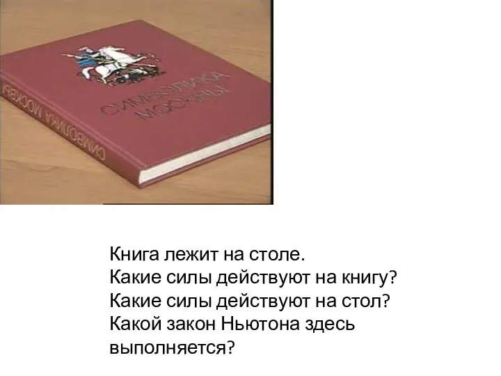 Книга лежит на столе. Какие силы действуют на книгу? Какие силы