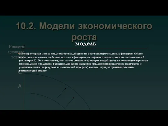 модель Многофакторная модель предполагает воздействие на рост всех перечисленных факторов. Общее