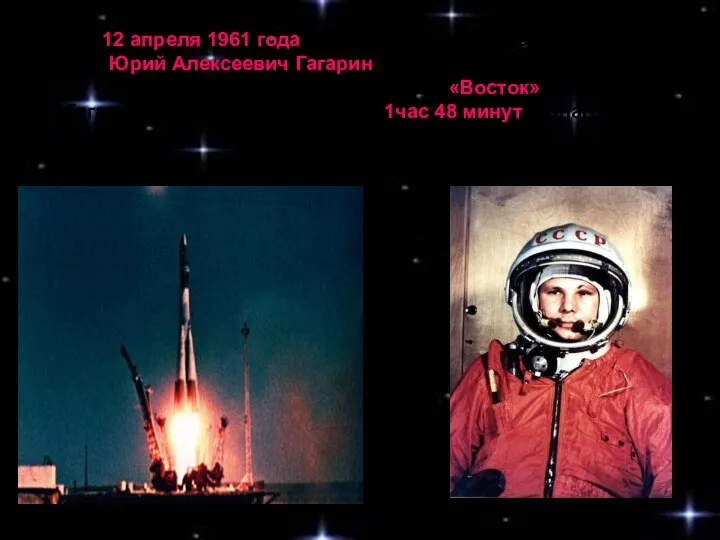 12 апреля 1961 года впервые в истории человечества Юрий Алексеевич Гагарин
