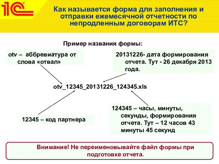 Как называется форма для заполнения и отправки ежемесячной отчетности по непродленным