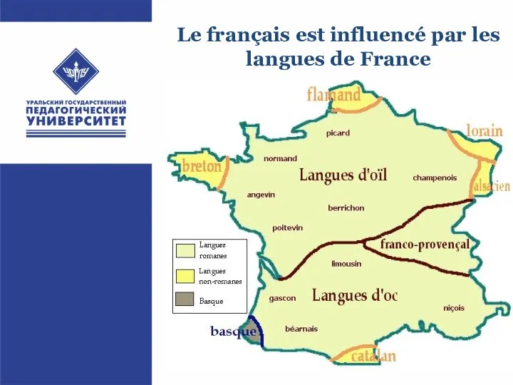 Le français est influencé par les langues de France