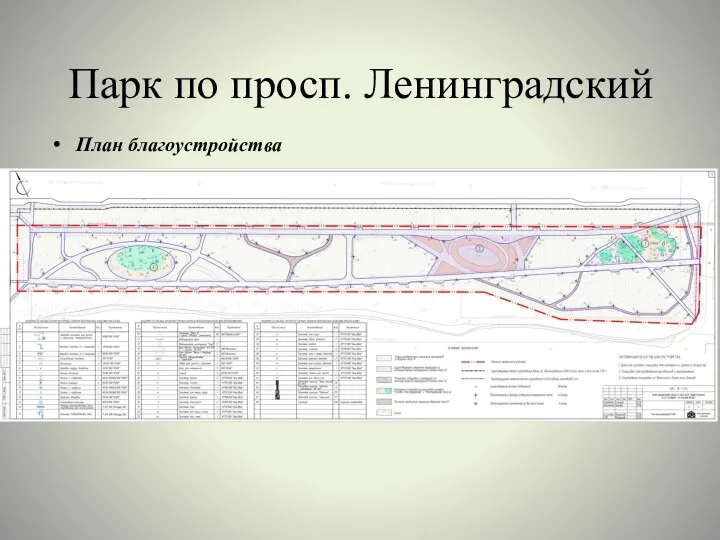 Парк по просп. Ленинградский План благоустройства