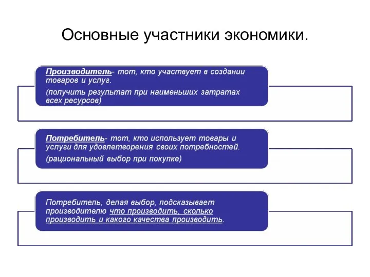 Основные участники экономики.