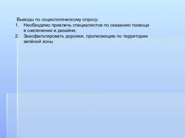 Выводы по социологическому опросу: Необходимо привлечь специалистов по оказанию помощи в