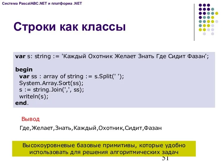 Строки как классы var s: string := 'Каждый Охотник Желает Знать