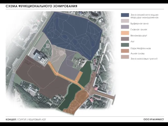 СХЕМА ФУНКЦИОНАЛЬНОГО ЗОНИРОВАНИЯ КОНЦЕПТ / СУРГУТ / КЕДРОВЫЙ ЛОГ ООО УРАЛИНВЕСТ