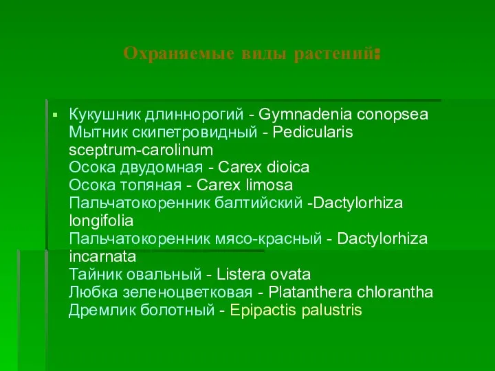 Охраняемые виды растений: Кукушник длиннорогий - Gymnadenia conopsea Мытник скипетровидный -