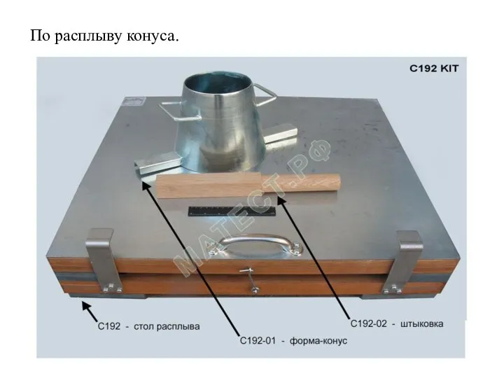 По расплыву конуса.