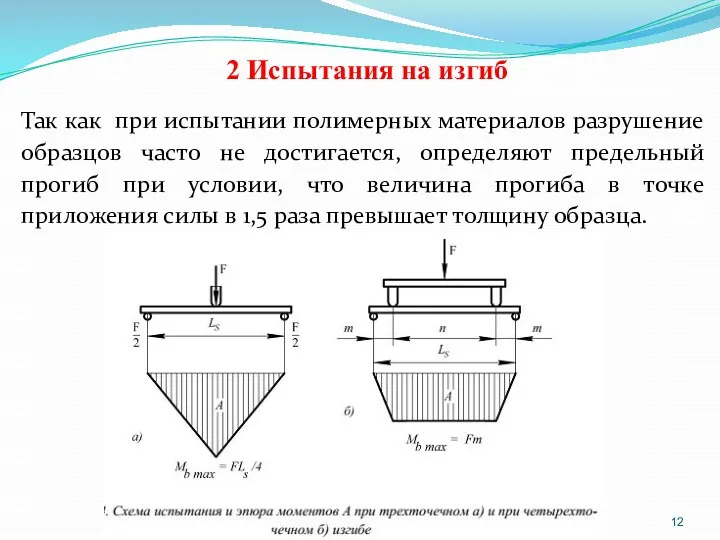 2 Испытания на изгиб Так как при испытании полимерных материалов разрушение