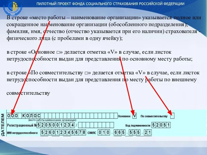 В строке «место работы – наименование организации» указывается полное или сокращенное