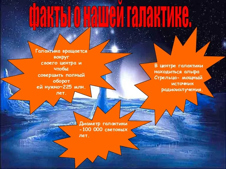 факты о нашей галактике. Галактика вращается вокруг своего центра и чтобы