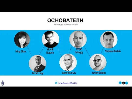 ОСНОВАТЕЛИ Команда основателей 05 Ming Chan Vitalik Buterin Yessin Schiegg Stefano