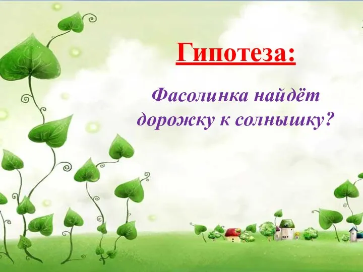 Гипотеза: Фасолинка найдёт дорожку к солнышку?