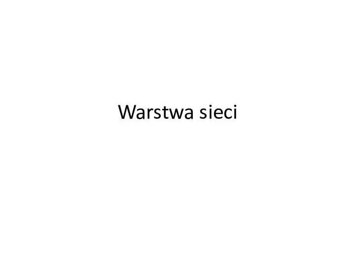 Warstwa sieci