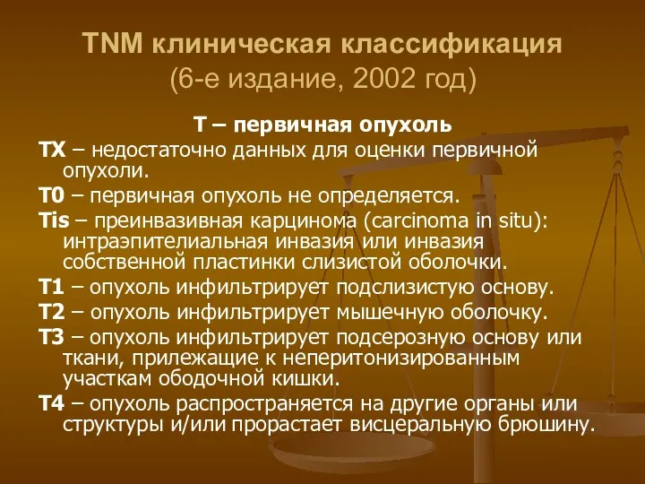 TNМ клиническая классификация (6-е издание, 2002 год) Т – первичная опухоль