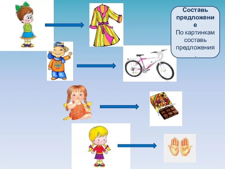 Составь предложение По картинкам составь предложения.