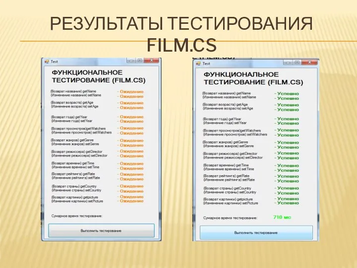 РЕЗУЛЬТАТЫ ТЕСТИРОВАНИЯ FILM.CS