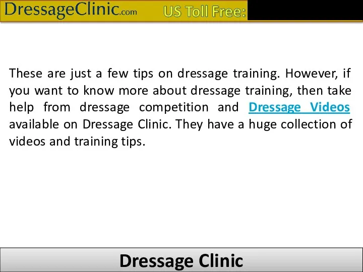 These are just a few tips on dressage training. However, if