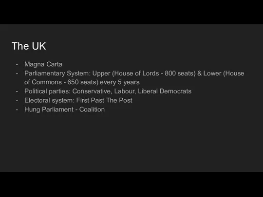 The UK Magna Carta Parliamentary System: Upper (House of Lords -