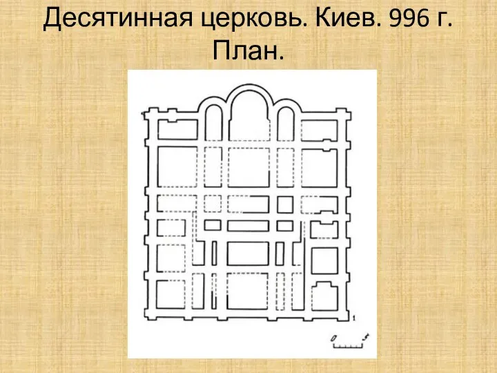 Десятинная церковь. Киев. 996 г. План.