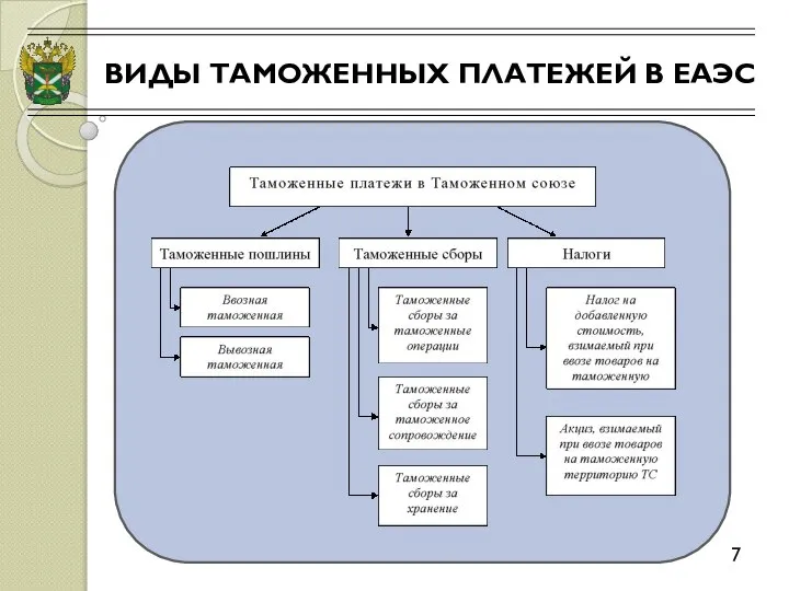 ВИДЫ ТАМОЖЕННЫХ ПЛАТЕЖЕЙ В ЕАЭС 7