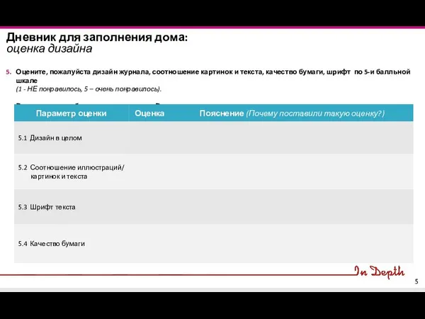 Дневник для заполнения дома: оценка дизайна Оцените, пожалуйста дизайн журнала, соотношение