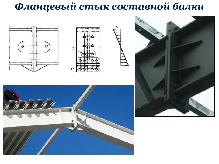 Фланцевый стык составной балки