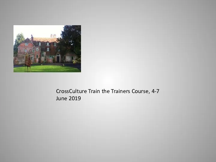CrossCulture Train the Trainers Course, 4-7 June 2019