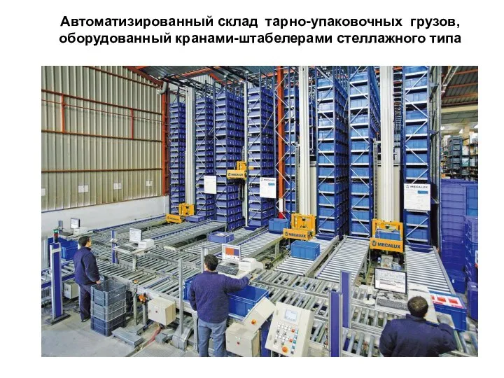 Автоматизированный склад тарно-упаковочных грузов, оборудованный кранами-штабелерами стеллажного типа