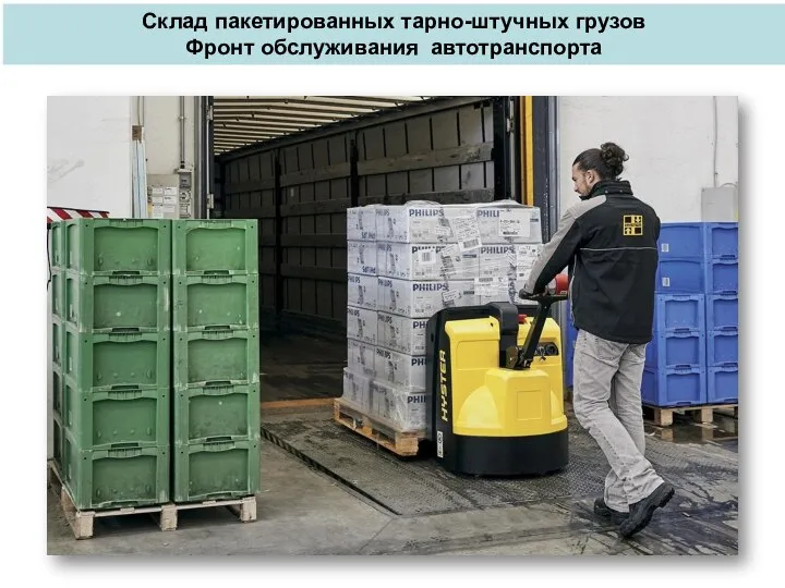 Склад пакетированных тарно-штучных грузов Фронт обслуживания автотранспорта