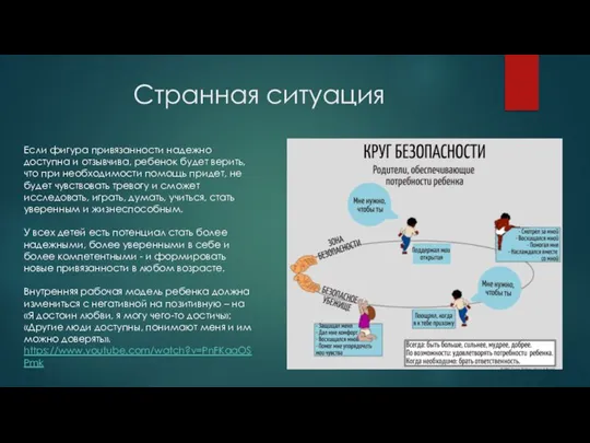 Странная ситуация Если фигура привязанности надежно доступна и отзывчива, ребенок будет