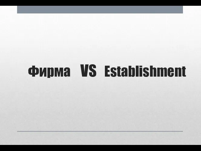 Фирма VS Establishment