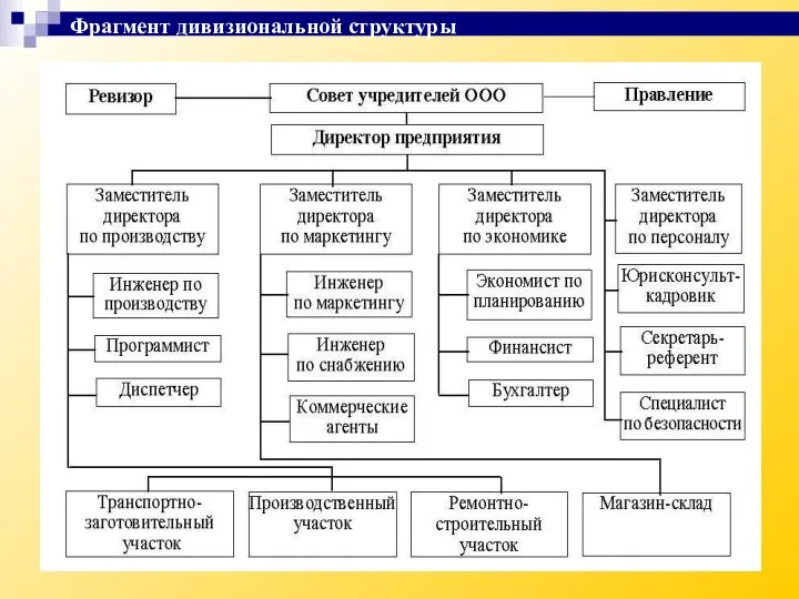 Фрагмент дивизиональной структуры