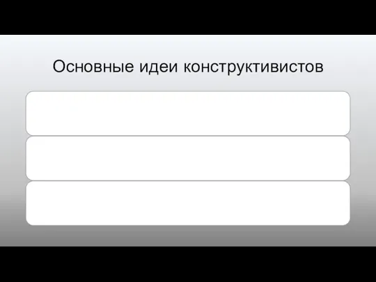 Основные идеи конструктивистов
