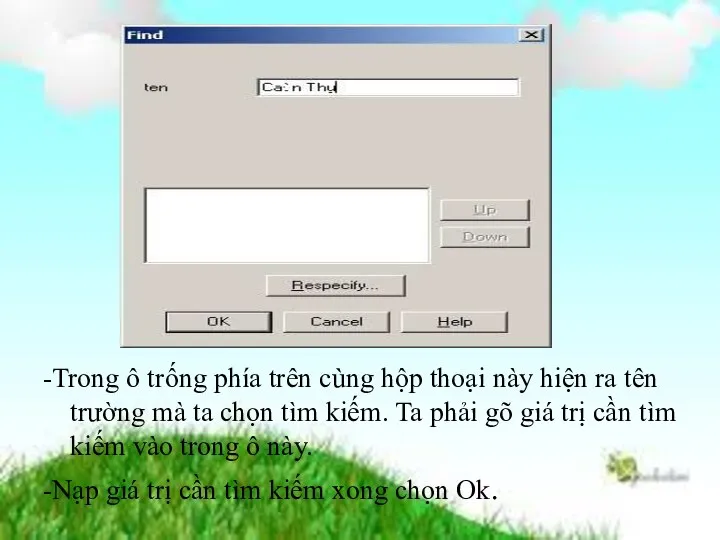 -Trong ô trống phía trên cùng hộp thoại này hiện ra