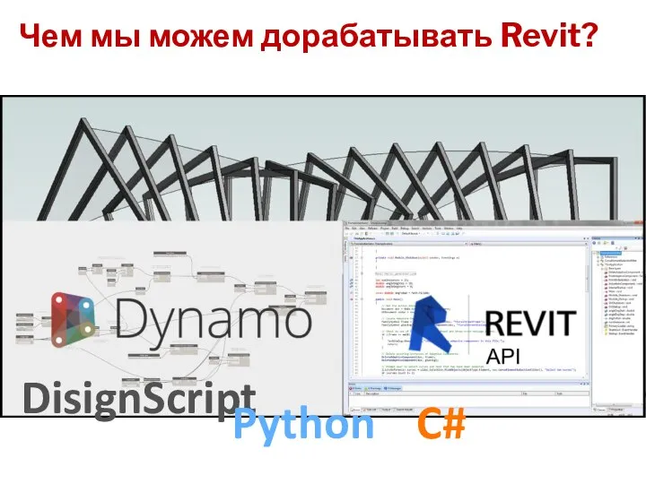 Чем мы можем дорабатывать Revit? DisignScript Python C#