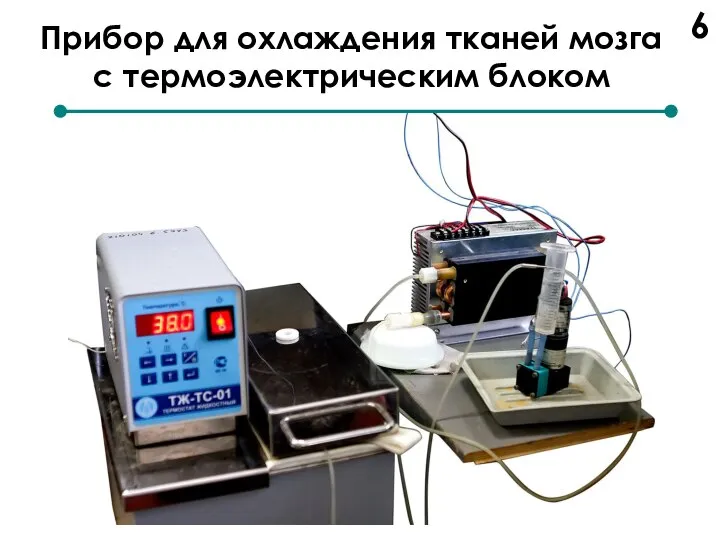 Прибор для охлаждения тканей мозга с термоэлектрическим блоком 6