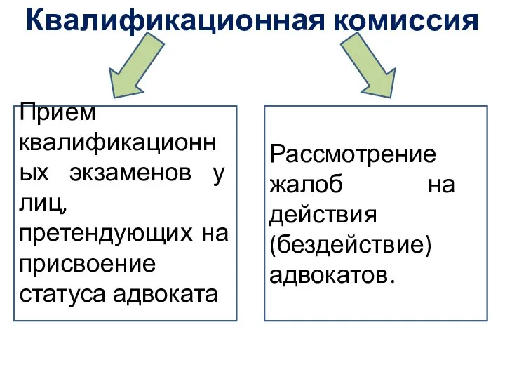 Квалификационная комиссия Прием квалификационных экзаменов у лиц, претендующих на присвоение статуса