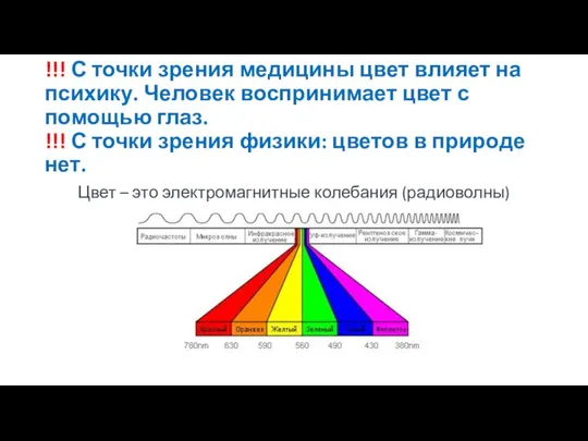 !!! С точки зрения медицины цвет влияет на психику. Человек воспринимает