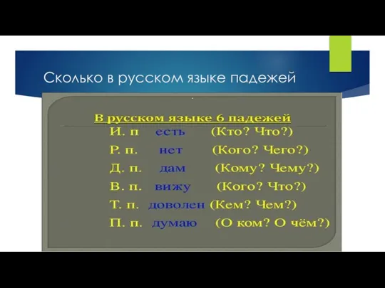 Сколько в русском языке падежей