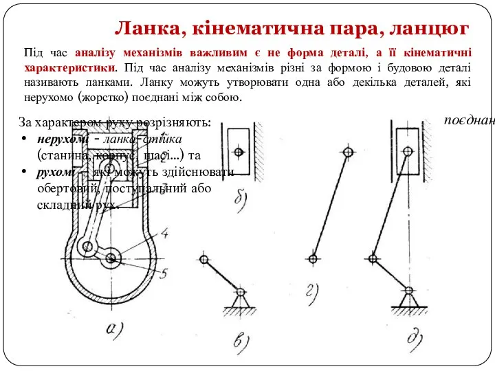 Під час аналізу механізмів важливим є не форма деталі, а її