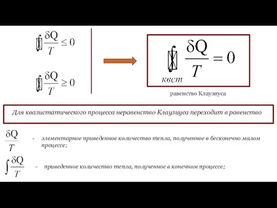 - элементарное приведенное количество тепла, полученное в бесконечно малом процессе; -