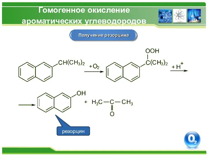 Гомогенное окисление ароматических углеводородов Получение резорцина резорцин