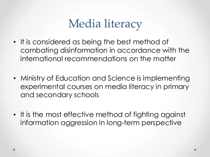 Media literacy It is considered as being the best method of