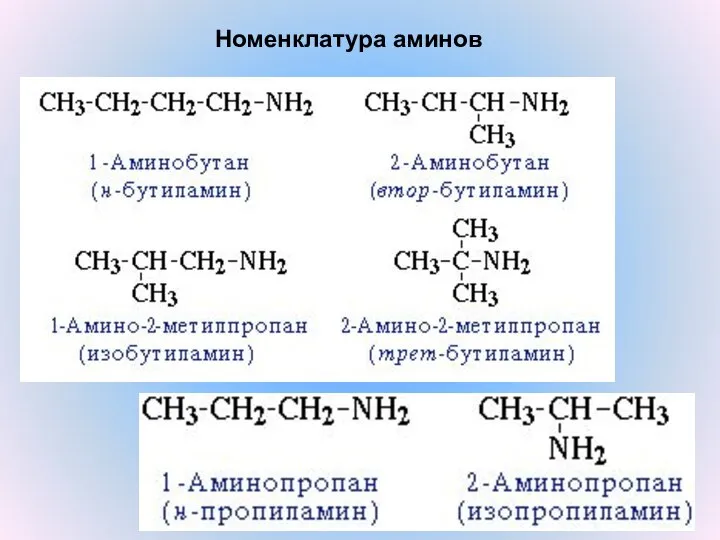 Номенклатура аминов