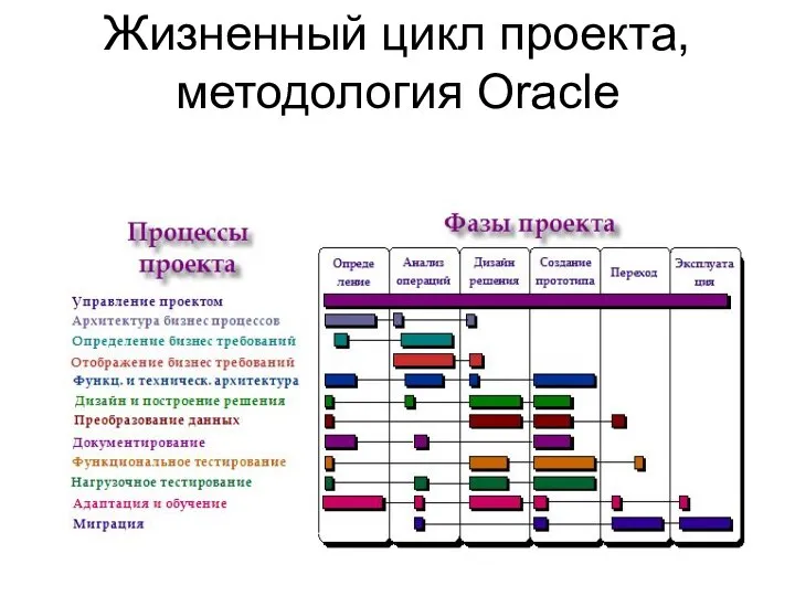 Жизненный цикл проекта, методология Oracle