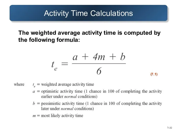 7– Activity Time Calculations