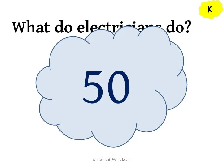 K What do electricians do? 50 samieh.lahiji@gmail.com