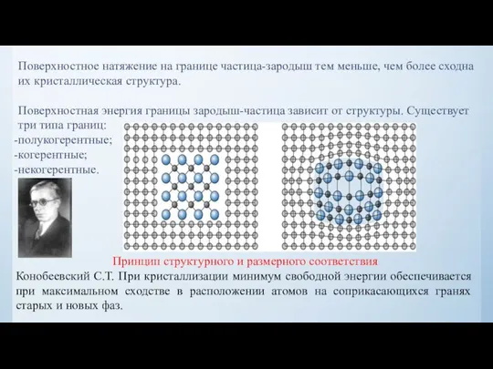 Поверхностное натяжение на границе частица-зародыш тем меньше, чем более сходна их